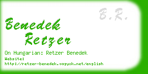 benedek retzer business card